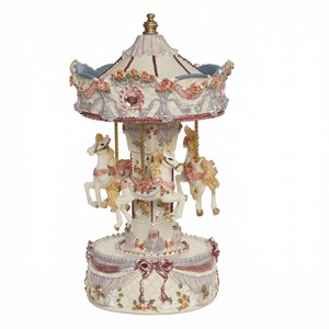 Aqdus Saleem Pine Wood Handcrafted <b>Carousel</b> <b>Horse</b> Music Box-Eco-friendly Durable Rustic Wooden Figurine for Tabletop Wholesale - Product Image 4
