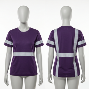 T-shirt de travail pour hommes et femmes, 180 GSM, polyester interlock de qualité supérieure, panneau réfléchissant, tee-shirt de sécurité, impression par sublimation personnalisée, broderie - Product Image 4