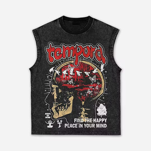 Wholesale Custom Men's Sleeveless Cotton Tank <b>Top</b> With <b>Skull</b> And Butterfly Print Street Style O-Neck Regular Fit - Product Image 2