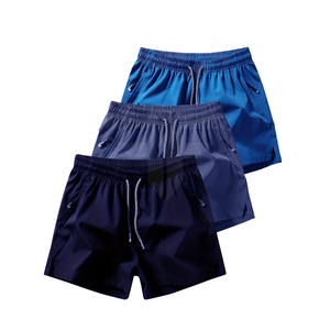 Lot de 3 shorts de sport pour homme, mi-longs, tissés, unis, pour l'entraînement, 95 % polyester, 5 % élasthanne, légers, séchage rapide, avec cordon de serrage - Product Image 1