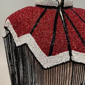 Long Fringe Black Cape Golden Beading Crystal Decoration Breathable Organza Fabric for Women Hot Selling Ladies Crop Shawl <b>Tops</b> - Product Image 3