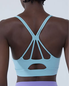 Soutien-gorge de sport rembourré à maintien élevé pour femme, extensible, doux, compressif avec doublure en Spandex, respirant, léger, grandes tailles - Product Image 4