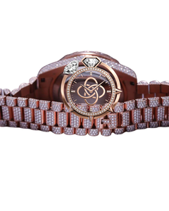 Reloj de Lujo Antiguo con Incrustaciones de Circonitas en Oro Rosa, Correa de Acero Inoxidable de 20 mm para Hombre, Estilo Hip Hop - Product Image 4