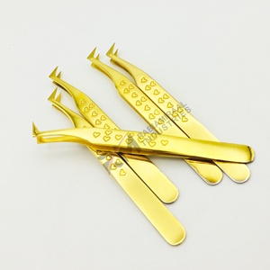 ชุดแหนบต่อขนตาเคลือบทอง ปลายเรียบละเอียด ลายหัวใจ สำหรับต่อขนตา - Product Image 4