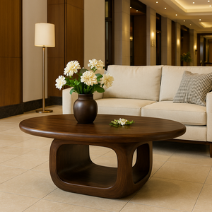 Table basse en bois de luxe d'art contemporain, design sculptural moderne pour salon, meubles de décoration de style moderne faits à la main - Product Image 3