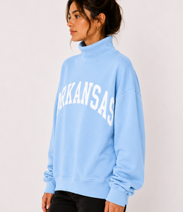 เสื้อสเวตเชิ้ตคอเต่าลำลองสำหรับผู้หญิง ยี่ห้อ Light Arkansas ผ้าคอตตอนหนานุ่ม ปักลายเชนีล ผลิตโดยโรงงานผู้ผลิตเสื้อผ้าแบบ OEM - Product Image 2