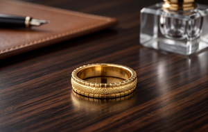DIVYORO Women's Classic 22k Gold Plated <b>Stacked</b> Texture <b>Ring</b> - Product Image 4
