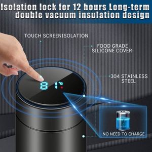 500ml LED Cup <b>Smart</b> Double Walled Intelligent Vacuum Insulated Stainless Steel Water Bottle with Digital Temperature Display - Product Image 5