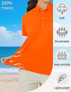 Chemises polo pour femmes de haute qualité, coupe ajustée, tissu tricoté respirant, manches courtes, vêtements de tennis, polos de golf pour femmes - Product Image 4