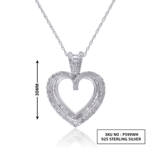 Collar con Colgante de Diamante Natural Blanco de 1.68 Quilates para Mujer, Plata de Ley 925, Cadena de 18 Pulgadas con Baño de Rodio, Corte Brillante G-H - Product Image 3