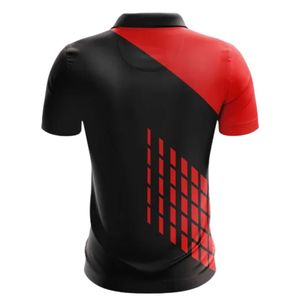 เสื้อคริกเก็ตสีดำแดงสำหรับผู้ชาย เสื้อกีฬาคอปก ชุดทีมกีฬา น้ำหนักเบา ระบายอากาศได้ดี สำหรับฝึกซ้อมและแข่งขัน - Product Image 2