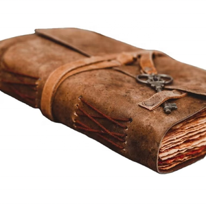 Full Grain Leather Vintage Handmade Journal <b>Notebook</b> Bound Diary with Deckle Edge <b>Line</b> Paper and Key Closure, Leather Diary - Product Image 3