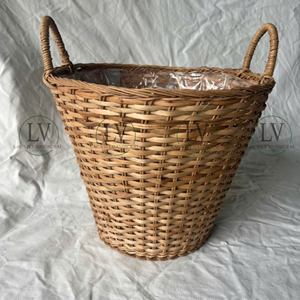 Premium Handcrafted Rattan Flower Pot with <b>Liner</b> Rustic Style <b>Garden</b> Woven Planter Direct Factory Wholesale From Vietnam - Product Image 1