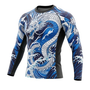 T-shirt de compression respirant en spandex et polyester pour homme, manches longues, séchage rapide, vêtements de sport, 220g, couleur et logo personnalisables - Product Image 1