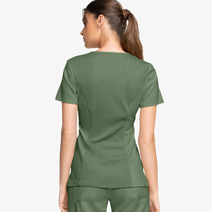 Hauts de blouse en polyester tricoté pour femmes 2026, couleur et logo personnalisés, manches courtes, confortables, pour usage hospitalier, détection des aiguilles, vente en gros - Product Image 3