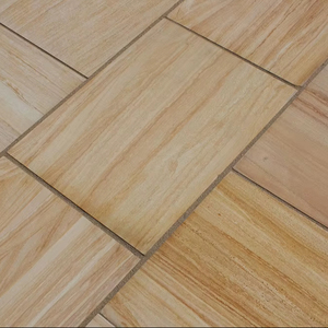 Dalles de pavage en pierre de grès teck GROCON |   Pierre naturelle indienne pour terrasse, jardin et aménagement extérieur, finition calibrée et polie - Product Image 1