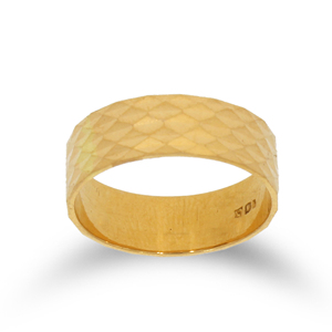 Bague en or texturé de qualité supérieure pour hommes, finition martelée classique, bijoux de mariage, fournisseur en gros de bagues en or - Product Image 1