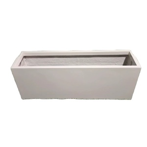 Custom Wholesale White Fiberglass Hand Carved Classic Lightweight Durable Hanging Indoor/Outdoor Floor Square <b>Planter</b> Unique - Product Image 2