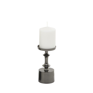 Porte-bougie moderne pour la décoration de la maison, support à bougie décoratif de qualité supérieure, aluminium coulé noir brillant, fait main, personnalisé - Product Image 3