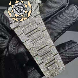 Reloj de Pulsera Personalizado para Hombre, con Diamantes, Caja Cuadrada, Lujoso, de Acero Inoxidable, Esfera Romana Analógica, Cuarzo, Resistente al Agua, 46 mm - Product Image 5