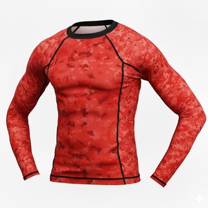 OEM Rash Guard Men's Sublimation <b>Printed</b> Spandex Bjj Rash Guard Gym <b>Surfing</b> Diving Rash guard Compression Shirts MMA Rash Vest - Product Image 2