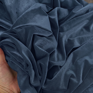 Plain Dark Gray Velvet Fabric 100% Polyester 130 GSM 9000 Soft Woven Breathable Textile Material <b>for</b> Wedding Apparel Home - Product Image 2