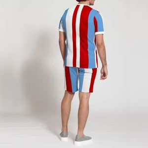 Vêtements streetwear pour hommes d'été, t-shirt à manches courtes décontracté, shorts, ensembles deux pièces, confortables, respirants, en coton multicolores - Product Image 2