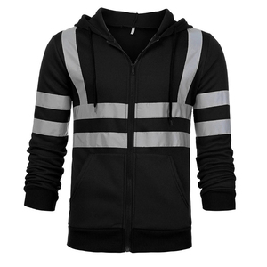 Chaqueta de Trabajo Impermeable de Alta Visibilidad con Cremallera Reflectante, Sudadera con Capucha de Seguridad, Uniforme de Manga Larga para Tráfico Vial - Product Image 1