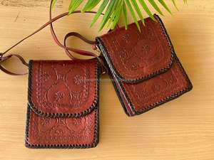 Bolso de mano de cuero de búhos, bandolera de hombro hecha a mano, estilo indio - Product Image 5