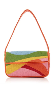 Bolso de Hombro Bordado con Cuentas Acrílicas Hecho a Mano en Forma de Trapezoide para Mujer, Mini Bolso de Moda con Cierre de Cremallera - Product Image 6