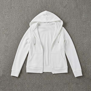 Sudadera con Capucha para Mujer, Moderna y de Invierno, de Poliéster/Algodón, Antidesgarro, Resistente al Viento, Transpirable, Color Blanco, con Cierre - Product Image 4