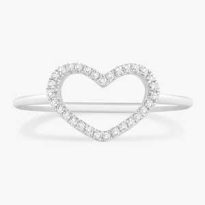 Open Geometric Heart <b>Stacking</b> Band Custom 10K 14K 18K Solid Gold Round Cut Lab Grown Diamond Statement <b>Rings</b> Pave Set Wholesale - Product Image 3