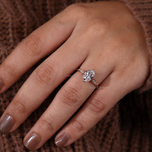 IGI certifié Vintage ovale coupe bague d'anniversaire de fiançailles pour les femmes diamant cultivé en laboratoire avec boussole broche réglage cadeau pour les femmes - Product Image 4