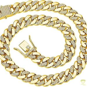 Men 925 Sterling Silver <b>Iced</b> Out Cuban Link <b>Chain</b> VVS Moissanite Diamond Necklace Hip Hop Bling Jewelry - Product Image 2