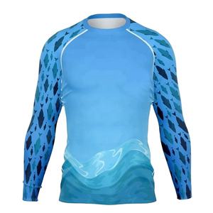 Rashguard de natation et de surf unisexe de qualité supérieure, imprimé sur mesure, manches longues, respirant, en polyester, antibactérien - Product Image 1