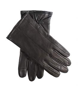 Beige Leather <b>Touchscreen</b> <b>Gloves</b> Needle Detection Casual Daily Use Full Finger Design Split Cuff Cashmere Lining Soft Grain Palm - Product Image 2