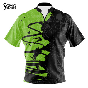 Wholesale Custom 100% Polyester Fabric Quick Dry Sublimation Zipper Bowling Polo <b>Shirts</b> Competition Dart <b>Shirts</b> - Product Image 5