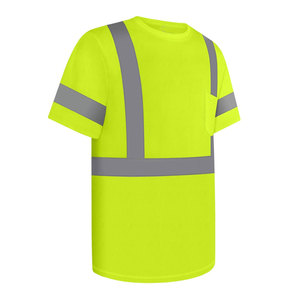 Camisetas de Alta Visibilidad para Hombre, Reflectantes, de Seguridad para la Construcción, Transpirables, Color Amarillo - Product Image 6