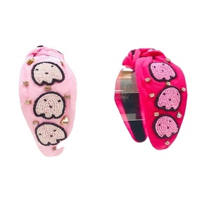 Special Halloween Cute Little Ghost Skeletons Design <b>Beaded</b> <b>Headbands</b> Knotted <b>Headbands</b> Gift for Women Girls for Festive Outfits - Product Image 1