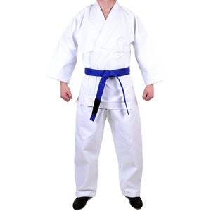Cinturón Blanco y Azul de Jiu Jitsu de Alta Calidad, 100% Algodón, 380 g/m², Transpirable, Duradero, con Logotipo Bordado, Conjuntos de Kimono de Judo BJJ para Adultos - Product Image 2