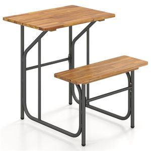 Set Tavolo e Panchina da Esterno in Legno di Acacia Monofacciale, Design Unico Combinabile per Picnic e Set da Giardino - Product Image 3