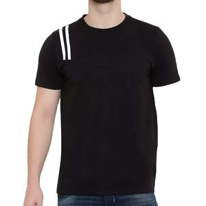 High Quality 100% Cotton T-<b>shirts</b> Custom Mock Neck Black T-<b>Shirt</b> Men Oversized Blank Plain - Product Image 1