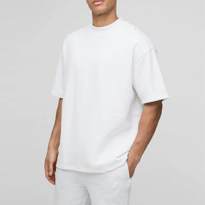 Men's Casual T-Shirt High Quality 100% Cotton Customizable Solid Color Neck Short Sleeve 180 Grams Fabric <b>Weight</b> <b>Blank</b> Design - Product Image 4