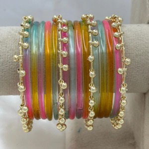 Wholesale glass Fashion <b>Bangle</b> <b>Set</b> Stylish <b>Bangles</b> Trendy Stackable <b>Bangles</b> Women Wrist Accessories Daily Wear Fashion Jewelry - Product Image 3