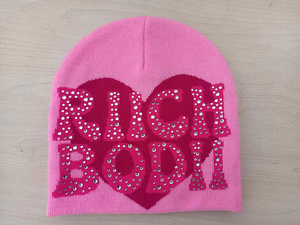 Unisex Street Style Rhinestone Letter Beanie Winter Hat <b>Sparkly</b> Knit 100% Acrylic Dobby - Product Image 3