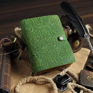 Carnet promotionnel en cuir à bords frangés, fait main, gaufré, pour croquis et écritures, motif floral de jardin, 7x5, cadeau - Product Image 3