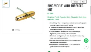 Ring Vice 5 Inch <b>Threaded</b> Nut Adjustable Jewelry <b>Tool</b> Ring Holder 13mm Jaw Goldsmith Jewelry Making <b>Tool</b> | Item No GS-1338A - Product Image 3