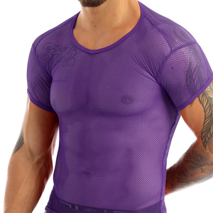Men's Front Logo Knitted Mesh Fitness <b>T</b>-<b>Shirt</b> Breathable Quick Dry Comfortable Workout Custom Size Wholesale Price - Product Image 3