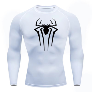 <b>Men</b> Rash Guard Spider Print Long Sleeve <b>Compression</b> <b>Shirts</b> <b>for</b> <b>Men</b> Gym Workout Rash Guard Undershirts Quick Dry Fabric UV Rays - Product Image 3