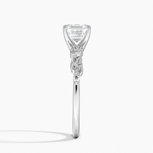 BOJ <b>Ring</b> 0108 Asscher Cut 925 Silver Leaves and Buds Setting Solitaire <b>Diamond</b> <b>Ring</b> 2ct D Color VVS1 Moissanite GRA Certified - Product Image 3